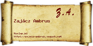Zajácz Ambrus névjegykártya